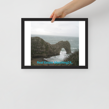 Coastal Escape Framed poster with realestatematching24 without key Logo
