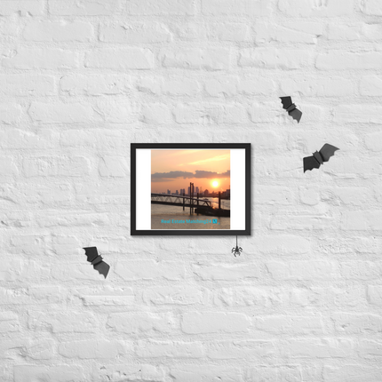 Evening Glow Framed poster with realestatematching24 with key Logo