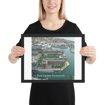 Nice City Framed poster with realestatepartner24 with house Logo