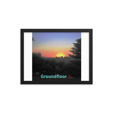 Beautiful Sunset Sinari Framed poster with Groundfloor with House Logo
