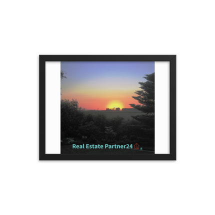 Beautiful Sunset Sinari Framed poster with realestatepartner24 with house Logo