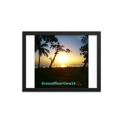 Beautiful Sea View Framed poster with groundfloorview24 with House Logo