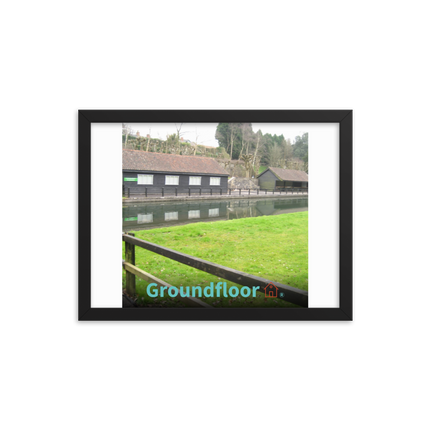 Lakeside Serenity Framed poster with Groundfloor with House Logo