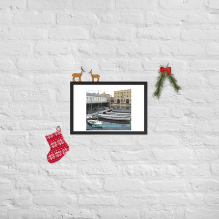 Boat on Water Framed poster with realestatepartner24 with house Logo