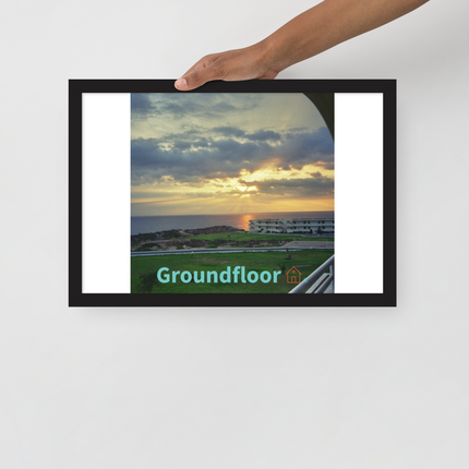 Natural View Framed poster with Groundfloor with House Logo