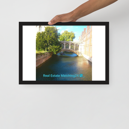 Beautiful Canel Framed poster with realestatematching24 with key Logo