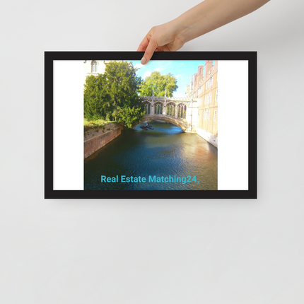Beautiful Canel Framed poster with realestatematching24 without key Logo