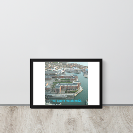 Nice City Framed poster with realestatematching with key Logo