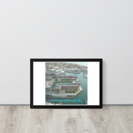 Nice City Framed poster with realestatematching24 with key Logo