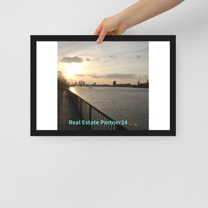 Awesome River View Framed poster with realestatepartner24 with house Logo