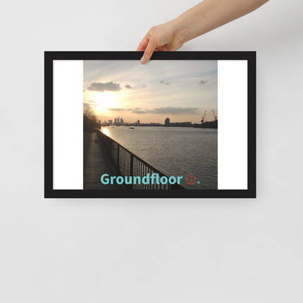 Awesome River View Framed poster with Groundfloor with House Logo