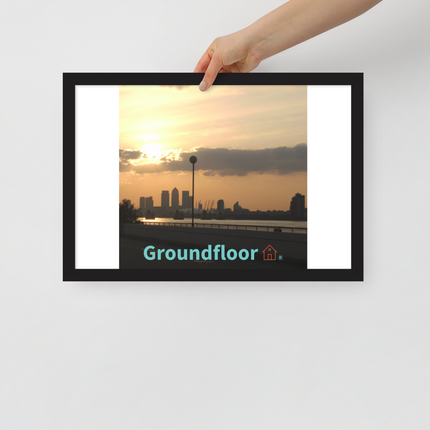 Majestic Sunset Framed poster with Groundfloor with House Logo