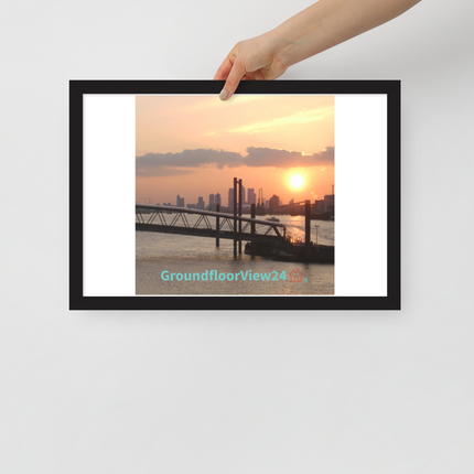 Evening Glow Framed poster with GroundfloorView24 with House Logo