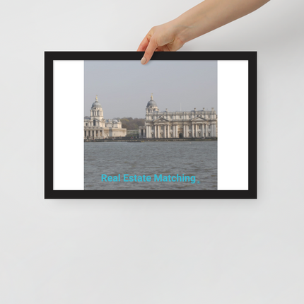 Riverside Beauty Framed poster with realestatematching without key Logo