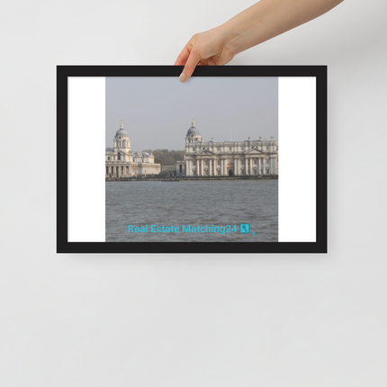 Riverside Beauty Framed poster with realestatematching24 with key Logo