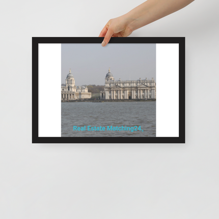 Riverside Beauty Framed poster with realestatematching24 without key Logo