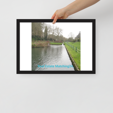Lakeside Beauty Framed poster with realestatematching24 without key Logo