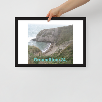 Sea & Hills Framed poster with Groundfloor24 without House Logo
