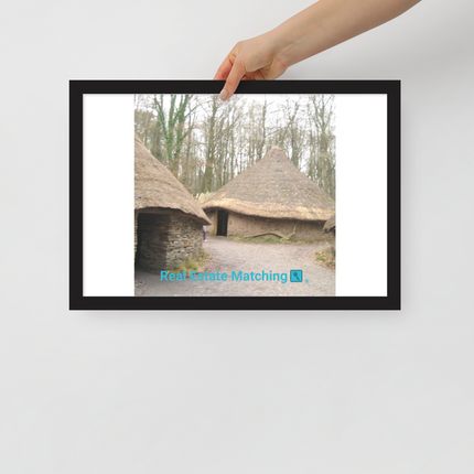 Village Charm Framed poster with realestatematching with key Logo