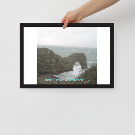 Coastal Escape Framed poster with realestatepartner24 with house Logo