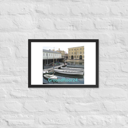 Boat on Water Framed poster with Groundfloor24 without House Logo