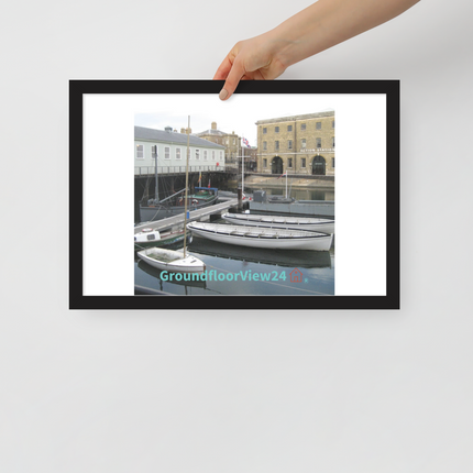 Boat on Water Framed poster with groundfloorview24 with House Logo