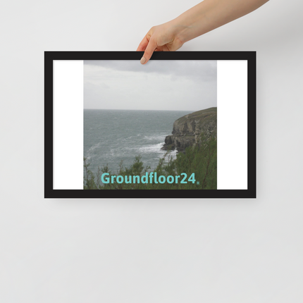Seaside Serenity Framed poster with Groundfloor24 without House Logo