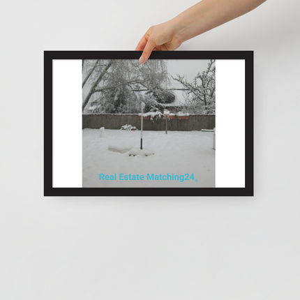 Winter Wonderland Framed poster with realestatematching24 without key Logo