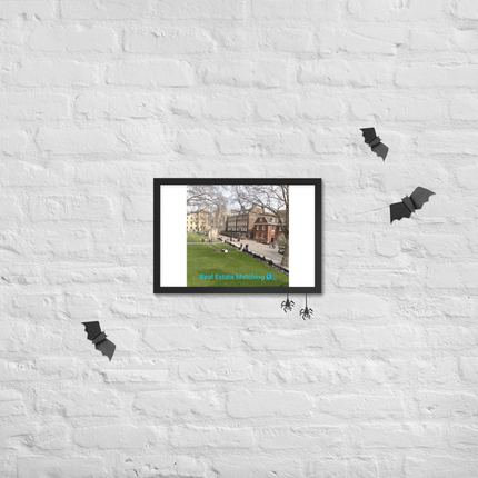 Beautiful Park Framed poster with realestatematching with key Logo