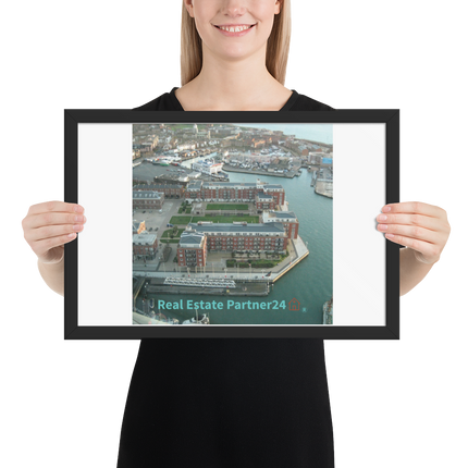 Nice City Framed poster with realestatepartner24 with house Logo