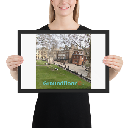Beautiful Park Framed poster with Groundfloor with House Logo