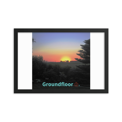 Beautiful Sunset Sinari Framed poster with Groundfloor with House Logo