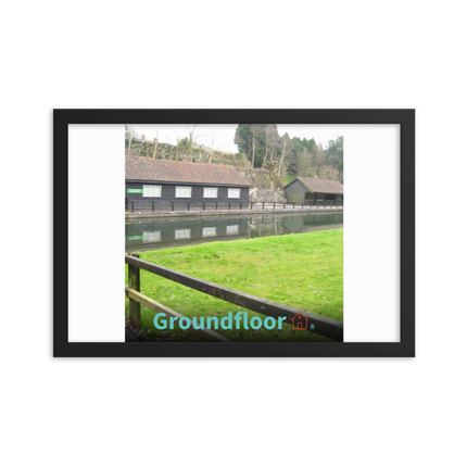 Lakeside Serenity Framed poster with Groundfloor with House Logo