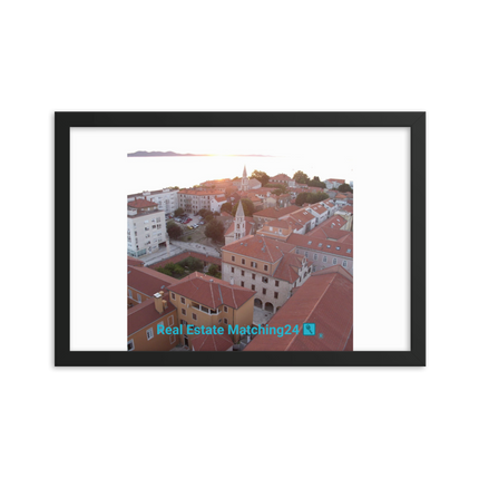 Roof Sunset View Framed poster with realestatematching24 with key Logo