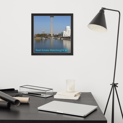 Lovely Sinari Framed poster with Real Estate Matching24 Logo