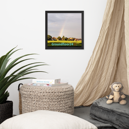 The Rainbow Sinari Framed poster with Groundfloor24 Logo