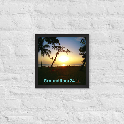 Beautiful Sea View Framed poster with Groundfloor24 with House Logo