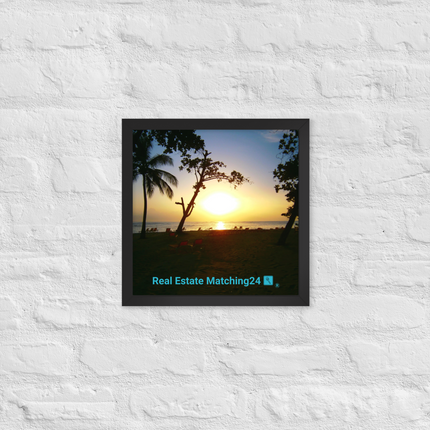Beautiful Sea View Framed poster with realestatematching24 with key Logo