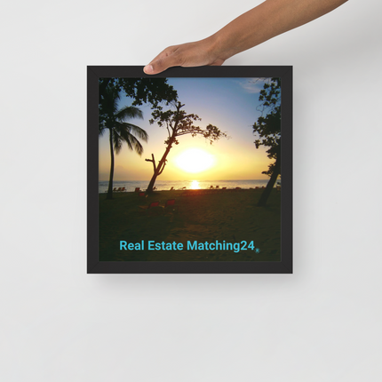 Beautiful Sea View Framed poster with realestatematching24 without key Logo