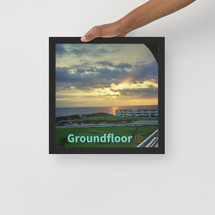Natural View Framed poster with Groundfloor with House Logo