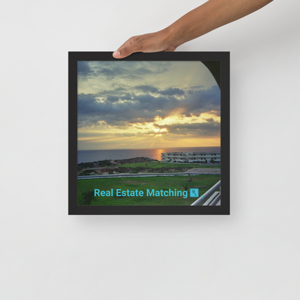 Natural View Framed poster with realestatematching with key Logo