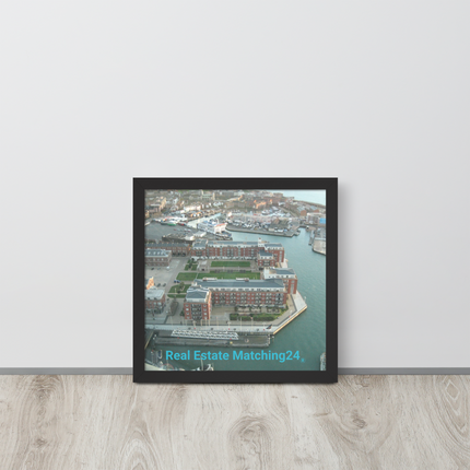 Nice City Framed poster with realestatematching24 without key Logo