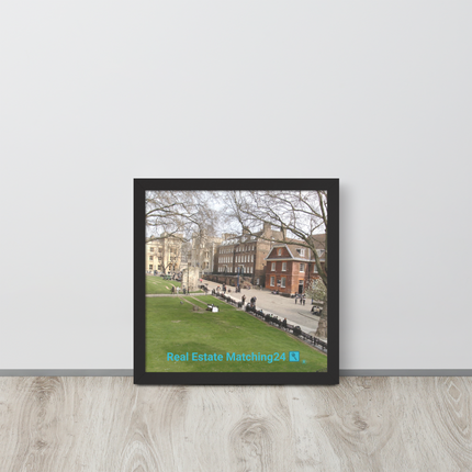 Beautiful Park Framed poster with realestatematching24 with key Logo