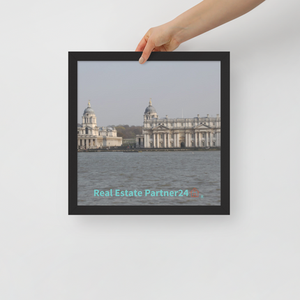 Riverside Beauty Framed poster with realestatepartner24 with house Logo