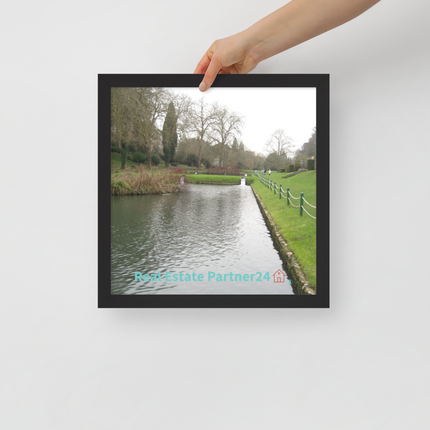 Lakeside Beauty Framed poster with realestatepartner24 with house Logo
