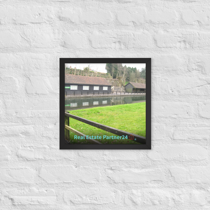 Lakeside Serenity Framed poster with realestatepartner24 with house Logo