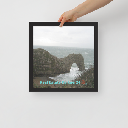 Coastal Escape Framed poster with realestatepartner24 with house Logo