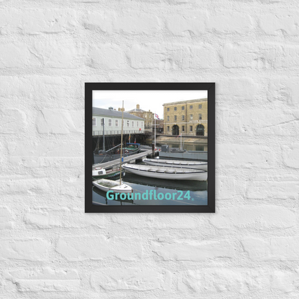 Boat on Water Framed poster with Groundfloor24 without House Logo