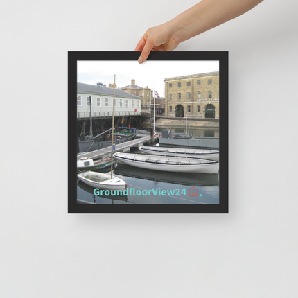 Boat on Water Framed poster with groundfloorview24 with House Logo