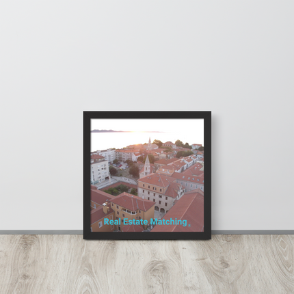 Roof Sunset View Framed poster with realestatematching without key Logo